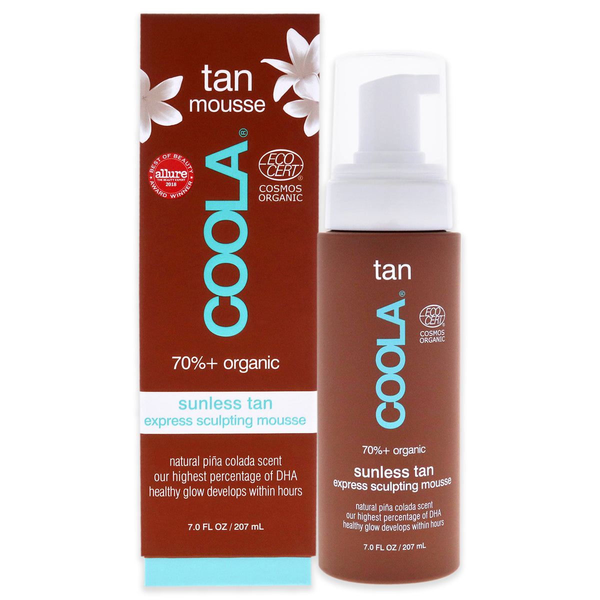 Organic Gradual Sunless Tan Express Sculpting Mousse by Coola for Unisex  7 oz Bronzer