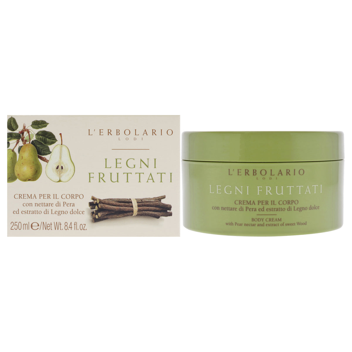 Body Cream  Pear Nectar and Sweet Woods by LErbolario for Unisex  84 oz Body Cream