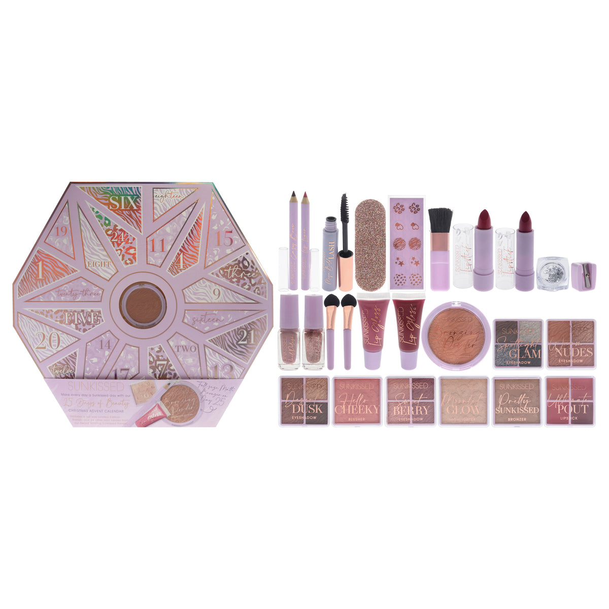 25 Days of Beauty Advent Calendar Set by Sunkissed for Women  25 Pc 4 X 015oz Eyeshadow  Desert Dusk  Eyeshadow  Spotlight G