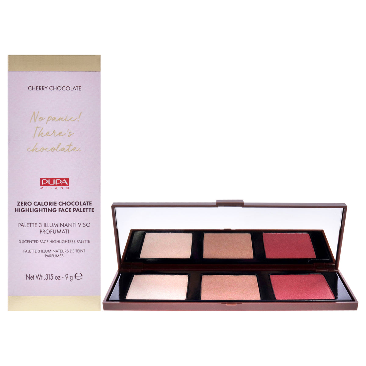 Zero Calorie Chocolate Highlighter Palette  001 Cherry Chocolate by Pupa Milano for Women  0315 oz Highlighter