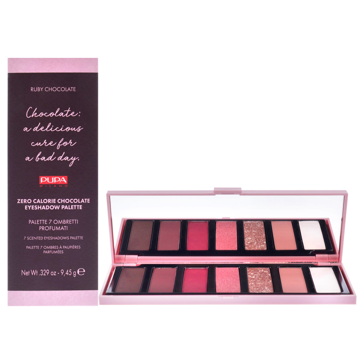 Zero Calorie Chocolate Eyeshadow Palette  002 Ruby Chocolate by Pupa Milano for Women  0329 oz Eye Shadow