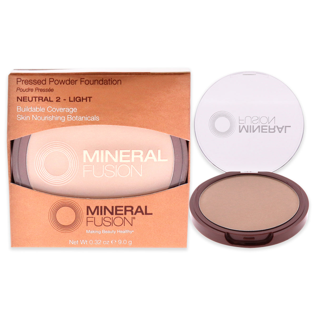 Pressed Powder Foundation  02 Neutral by Mineral Fusion for Women  032 oz Foundation