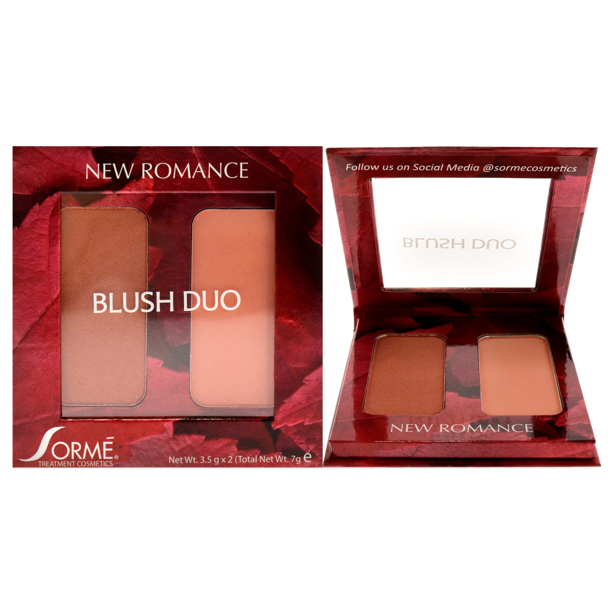 Blush Duo Compacts  New Romance by Sorme Cosmetics for Women  2 x 012 oz Blush