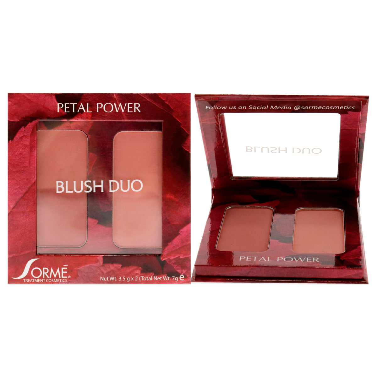 Blush Duo Compacts  Petal Power by Sorme Cosmetics for Women  2 x 012 oz Blush