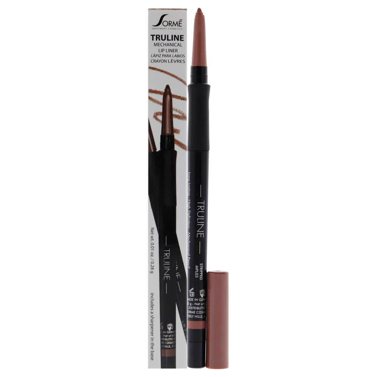 Truline Mechanical Lipliner  MPL03 Stripped by Sorme Cosmetics for Women  001 oz Lipliner