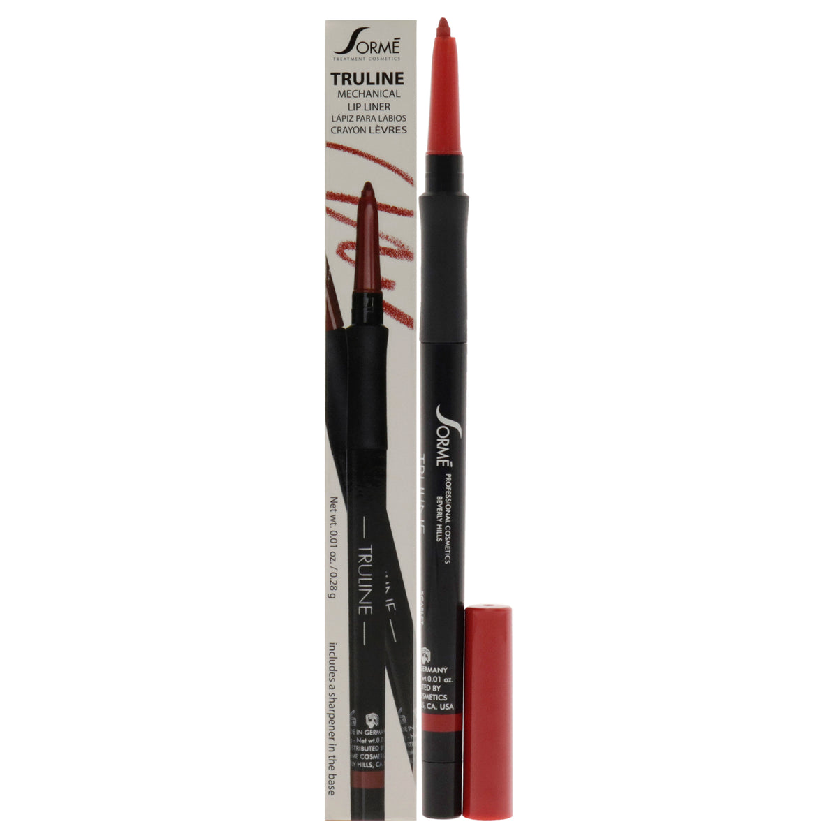 Truline Mechanical Lipliner  MPL04 Scarlet by Sorme Cosmetics for Women  001 oz Lip Liner