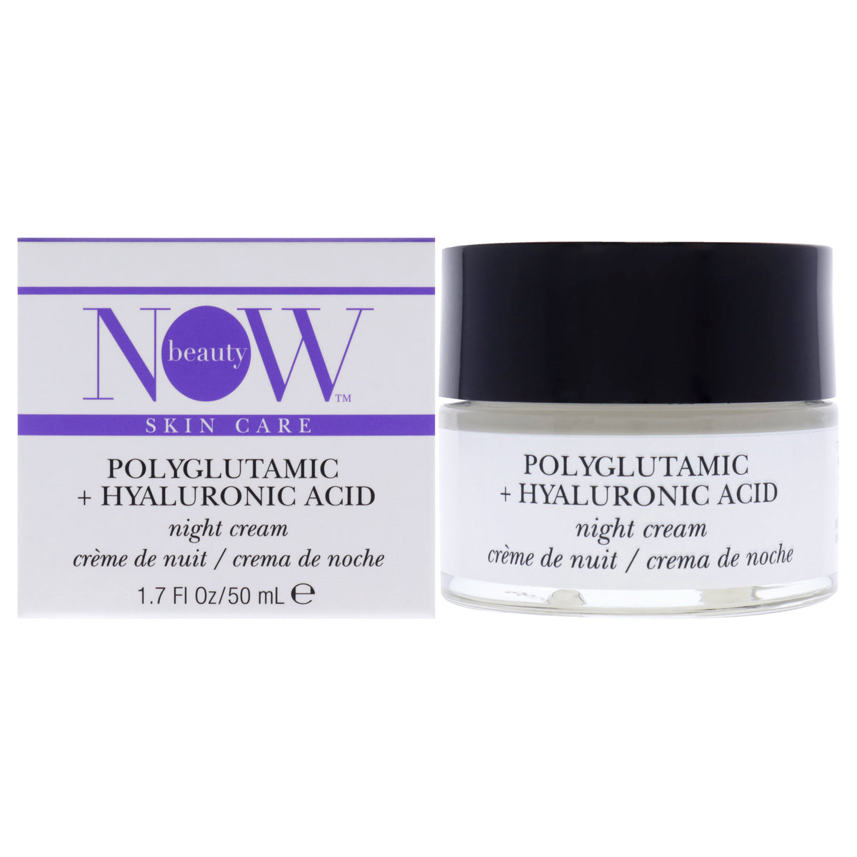 Polyglutamic Plus Hyaluronic Acid Night Cream by NOW Beauty for Unisex  17 oz Cream