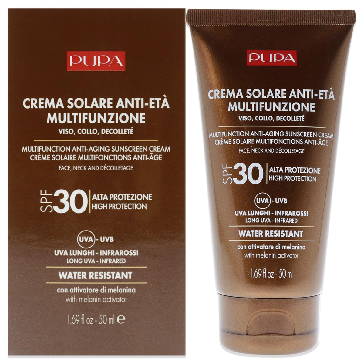 Multifunction AntiAging Water Resistant Sunscreen for Face SPF 30 by Pupa Milano for Unisex  169 oz Cream