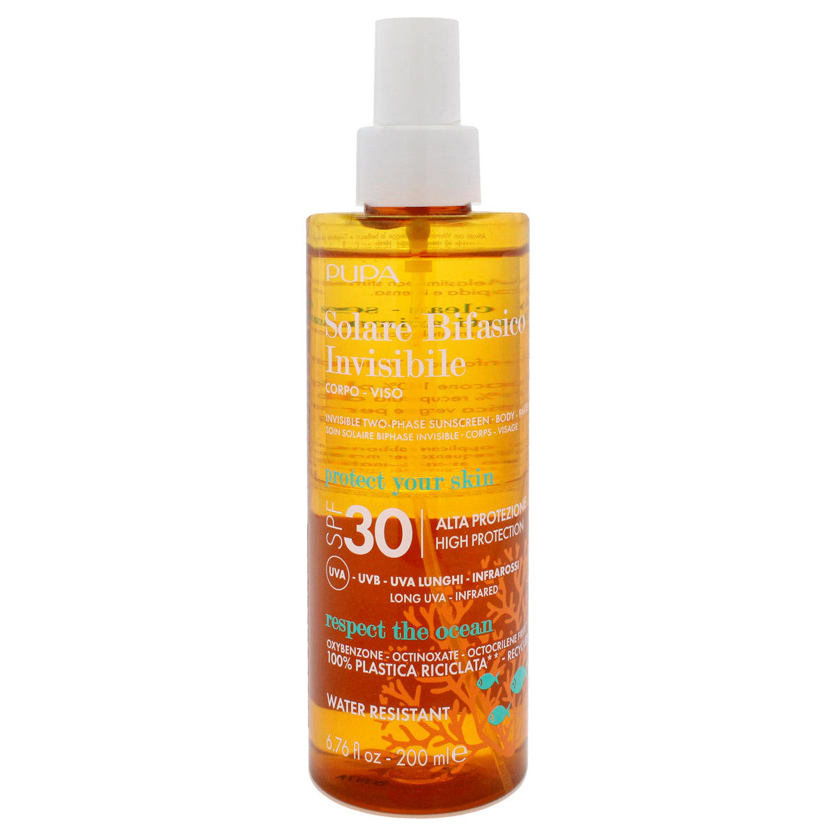 Invisible TwoPhase Body and Face Sunscreen SPF 30 by Pupa Milano for Unisex  67 oz Sunscreen