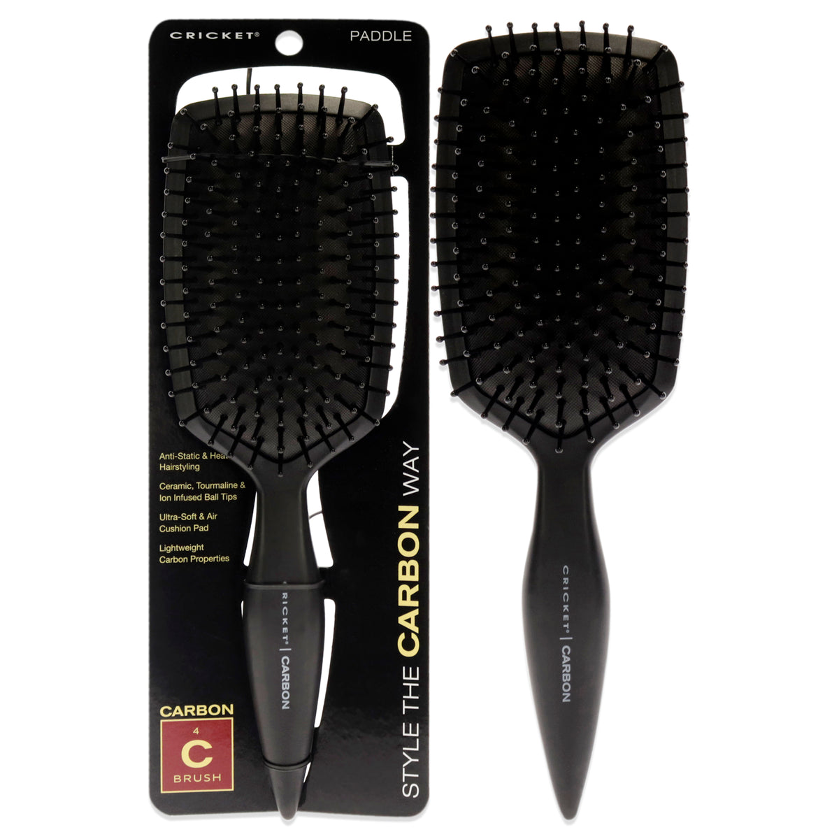 Carbon Paddle Brush by Cricket for Unisex  1 Pc Hair Brush