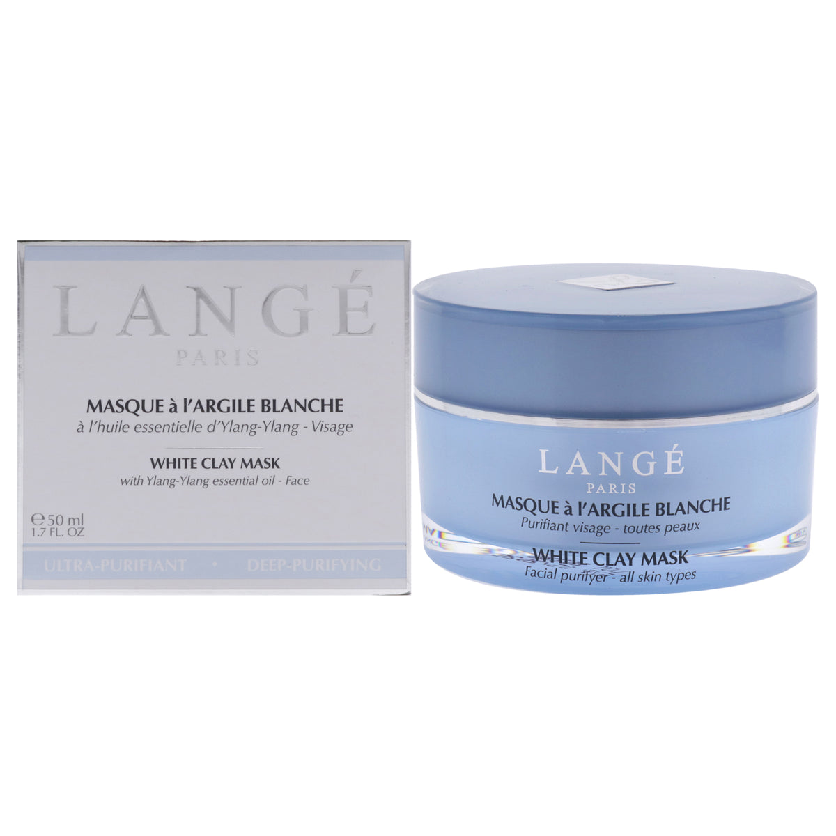 Deep Purifying White Clay Mask by Lange for Unisex  17 oz Mask