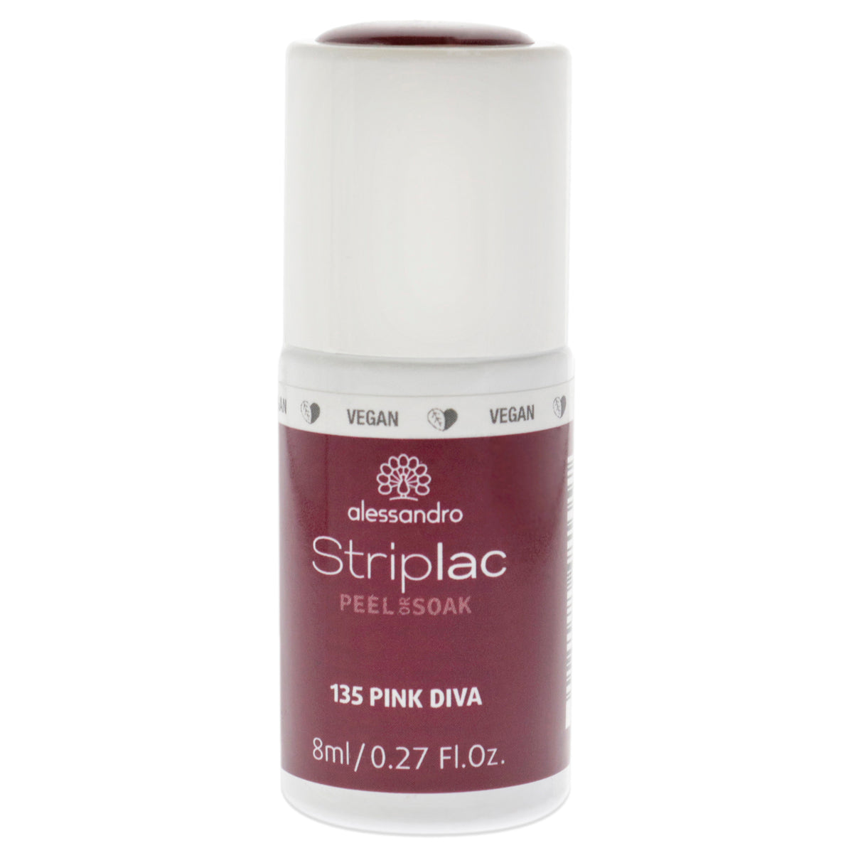 Striplac Peel or Soak  135 Pink Diva by Alessandro for Women  027 oz Nail Polish