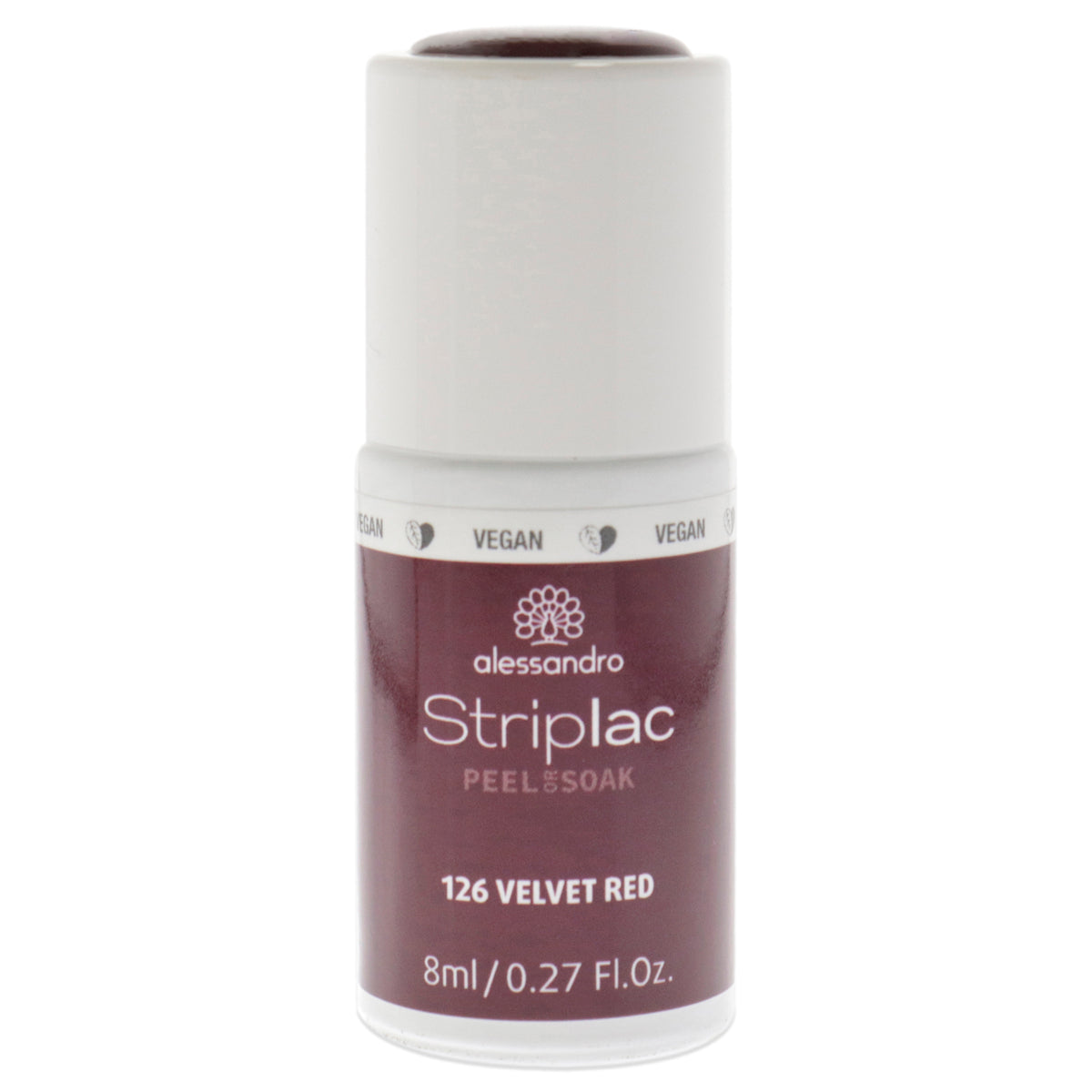 Striplac Peel or Soak  126 Velvet Red by Alessandro for Women  027 oz Nail Polish