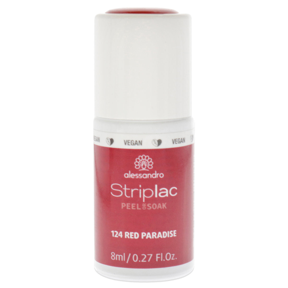 Striplac Peel or Soak  124 Red Paradise by Alessandro for Women  027 oz Nail Polish