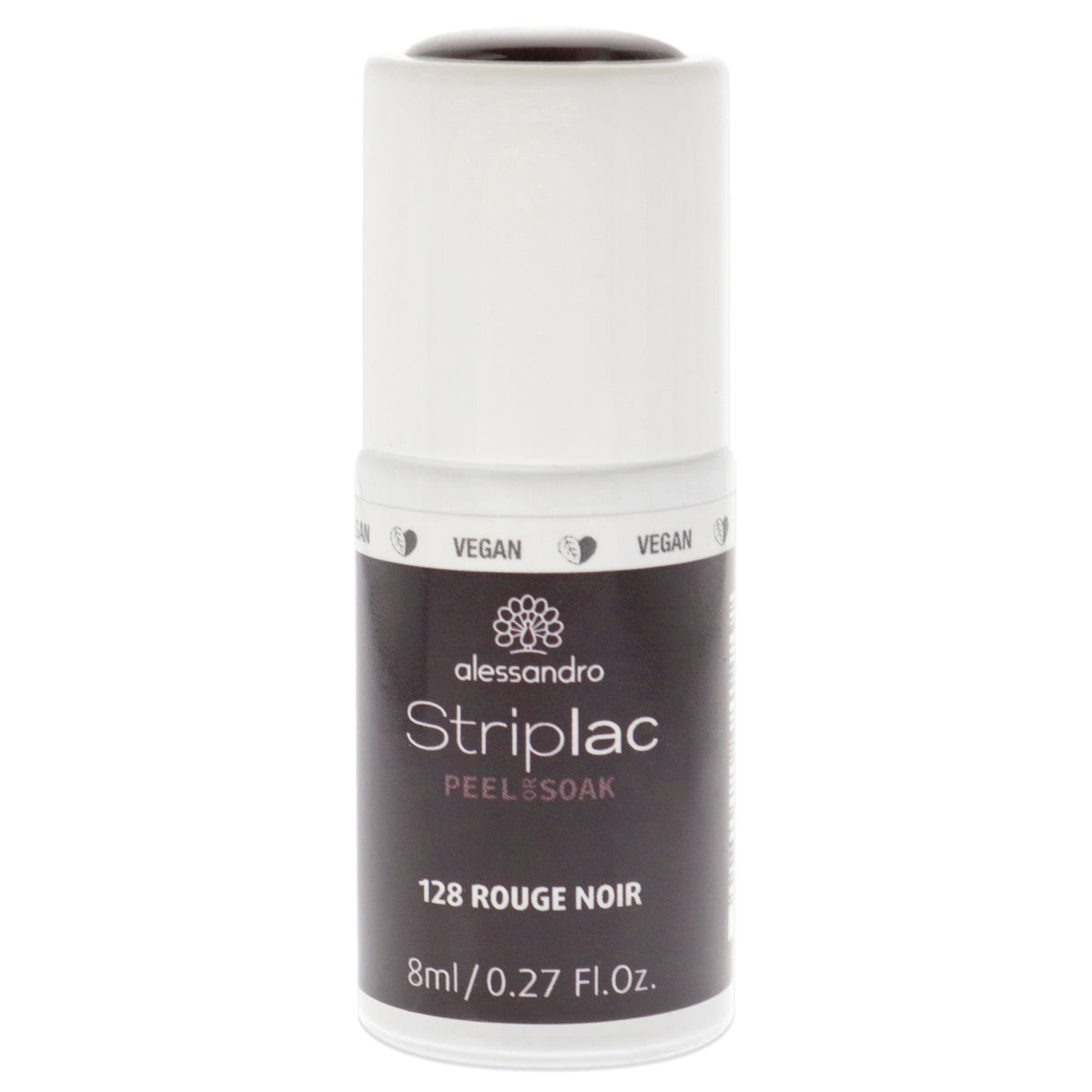 Striplac Peel or Soak  128 Rouge Noir by Alessandro for Women 027 oz Nail Polish