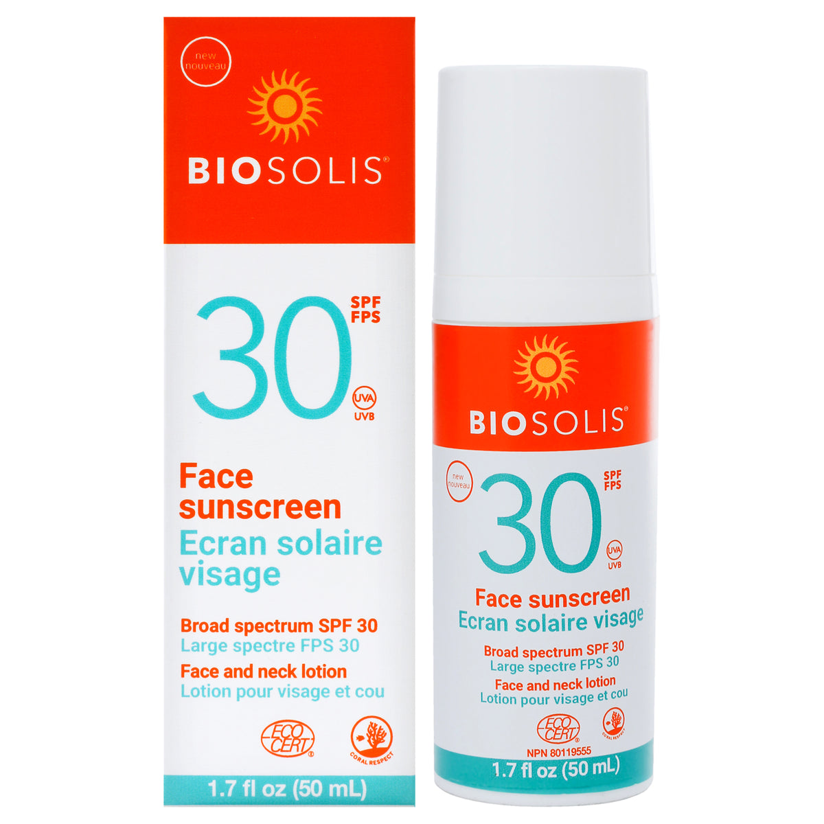 Face Sunscreen and Neck Lotion SPF 30 by Biosolis for Unisex  17 oz Sunscreen