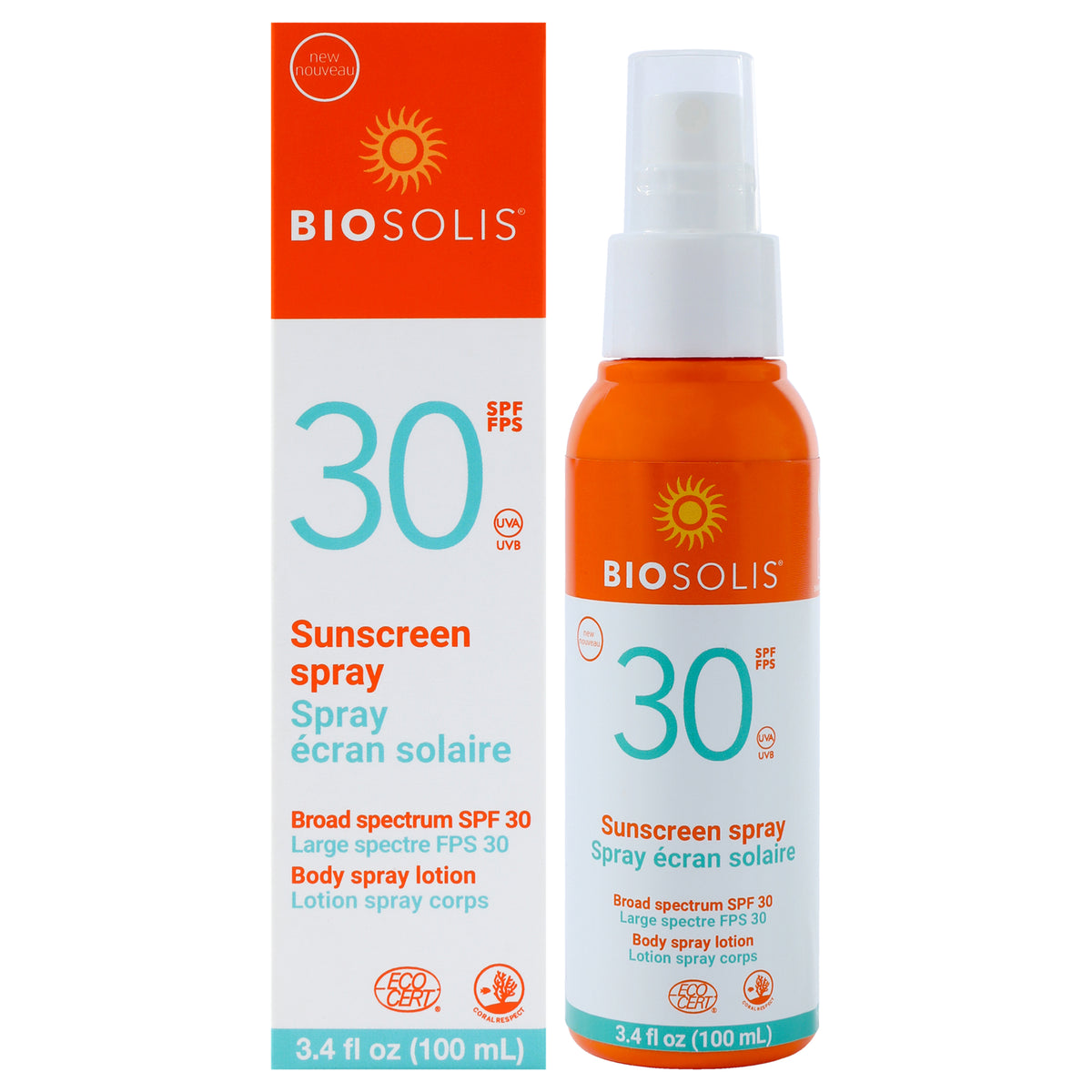 Sunscreen Body Spray Lotion SPF 30 by Biosolis for Unisex  34 oz Sunscreen