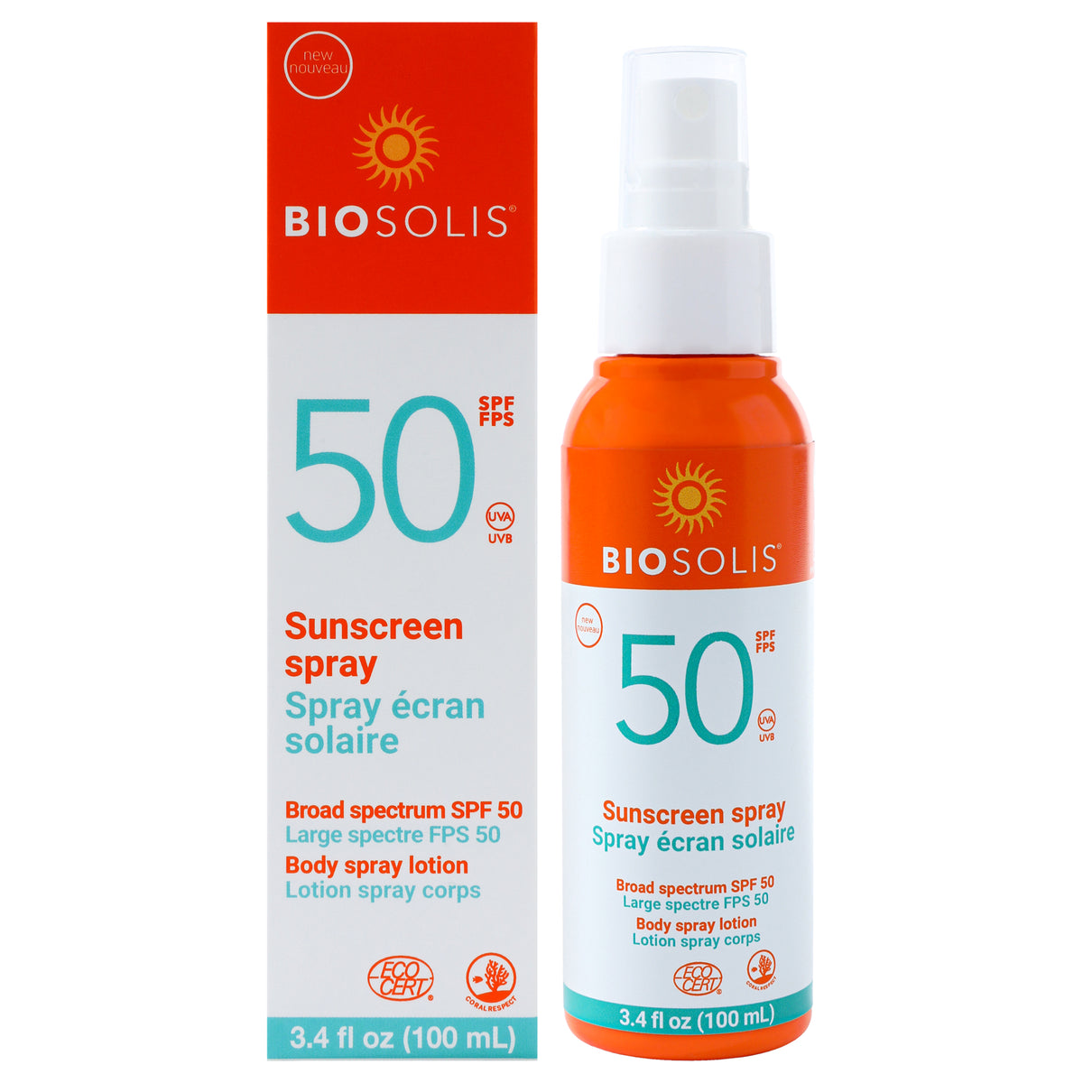 Sunscreen Body Spray Lotion SPF 50 by Biosolis for Unisex  34 oz Sunscreen