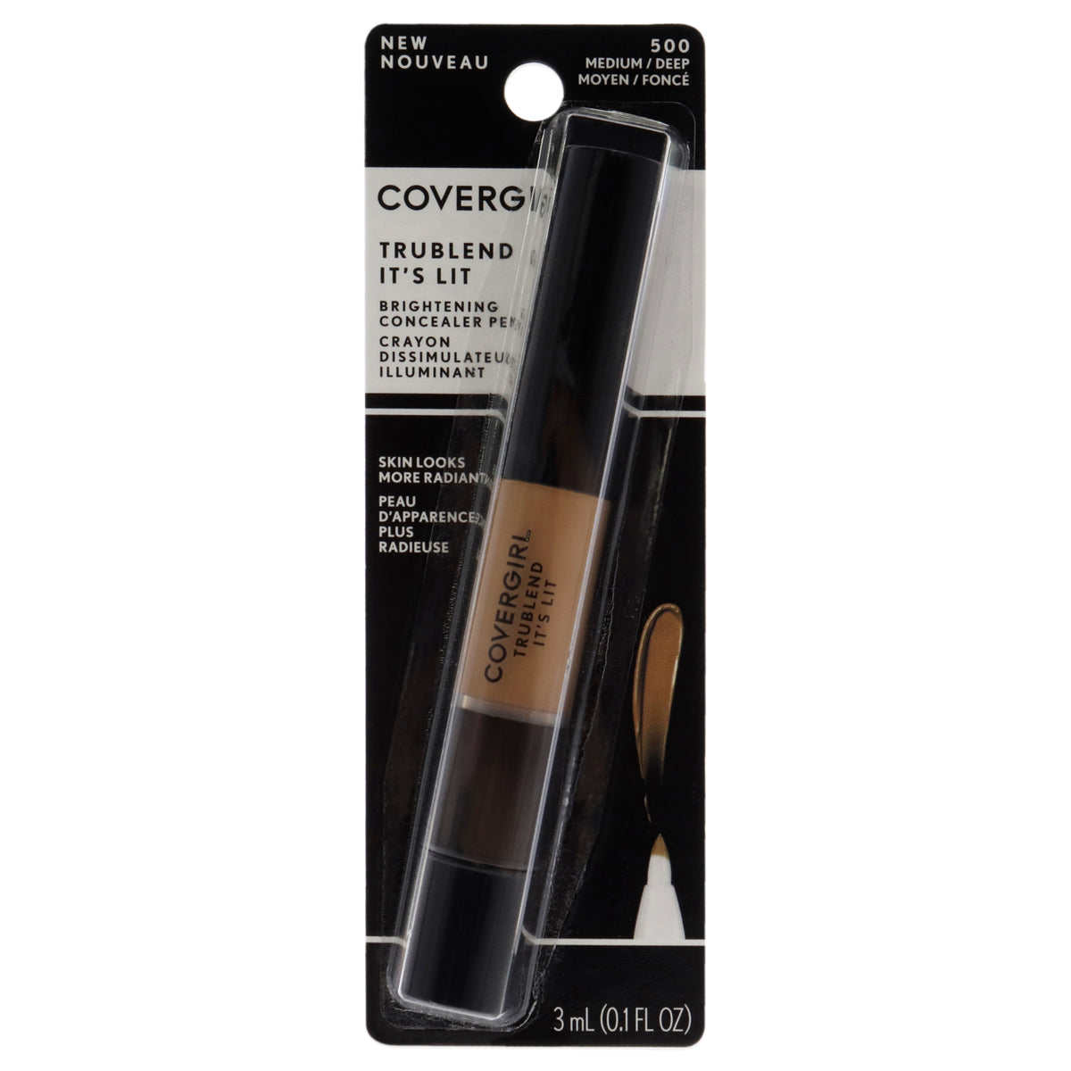 TruBlend Its Lit Brightening Concealer Pen  500 MediumDeep by CoverGirl for Women  01 oz Concealer