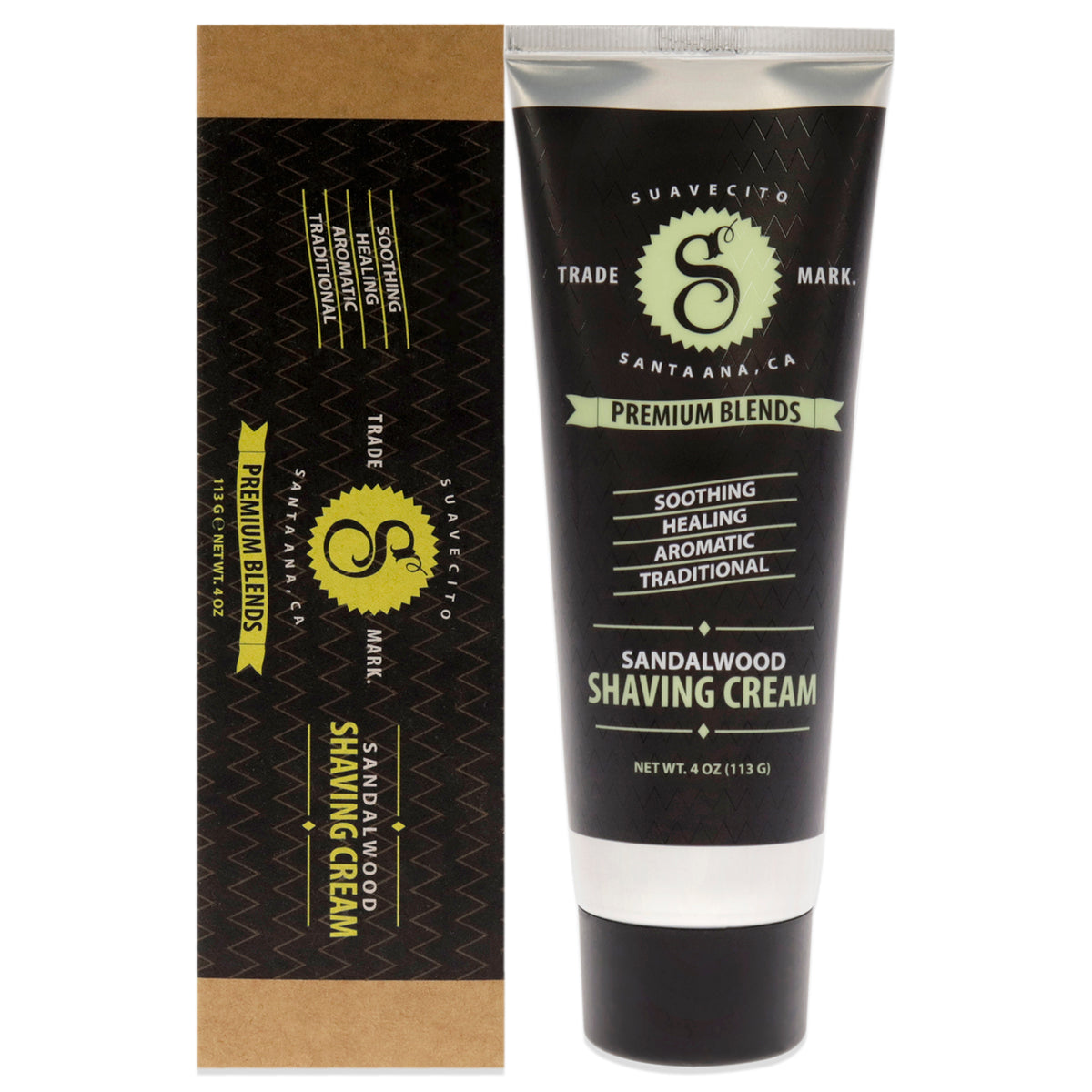 Premium Blends Shaving Creme by Suavecito for Men  4 oz Cream