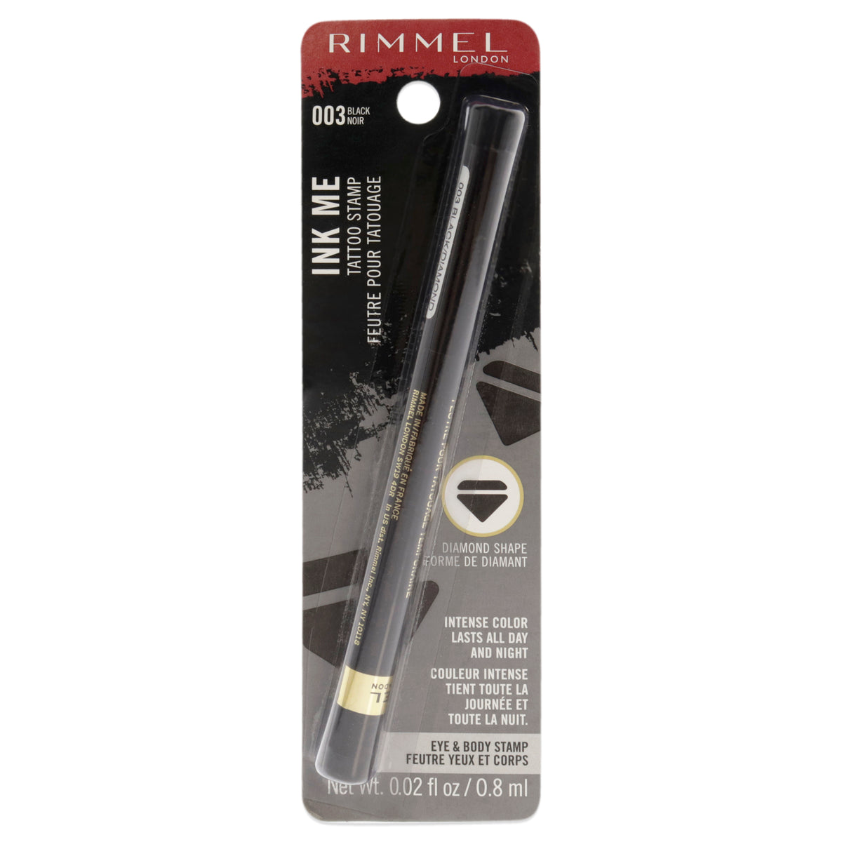 Ink Me Tatto Stamp Eyes and Body  003 Black Diamond Shape by Rimmel London for Women  002 oz Eyeliner