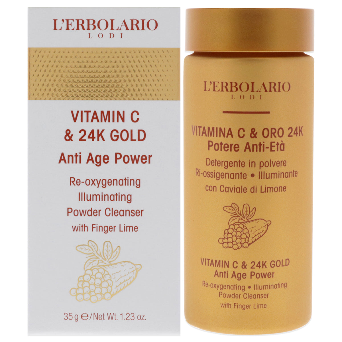 Vitamin C And 24K Gold AntiAge Power by LErbolario for Women  123 oz Cleanser