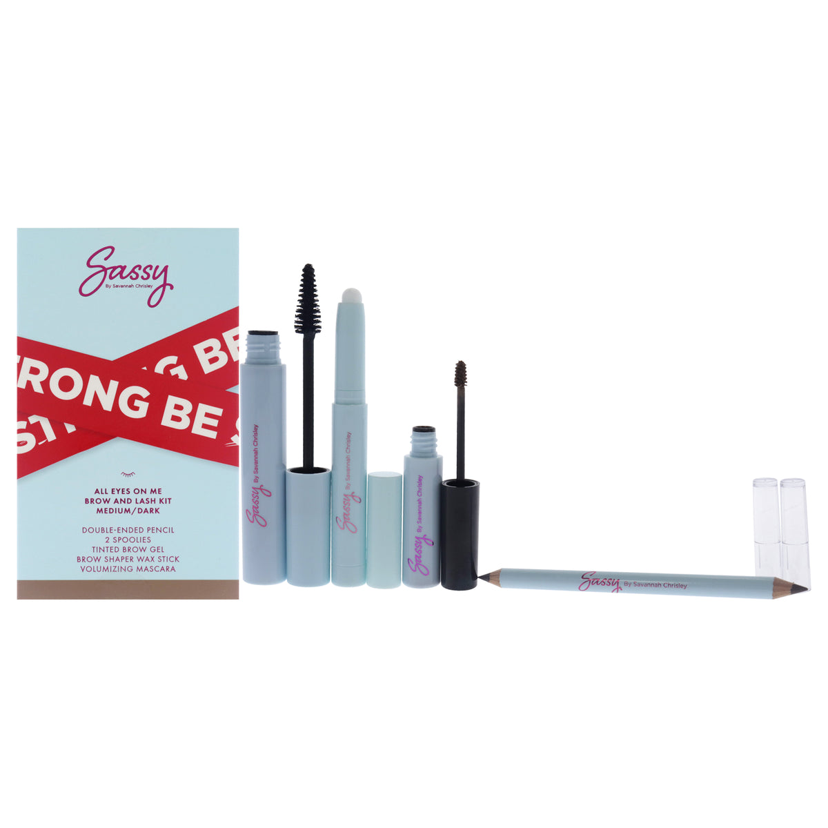 Breakup Collection All Eyes on me Brow and Lash Kit  MediumDark by Sassy by Savannah Chrisley for Women  6 Pc Volumizing Masc