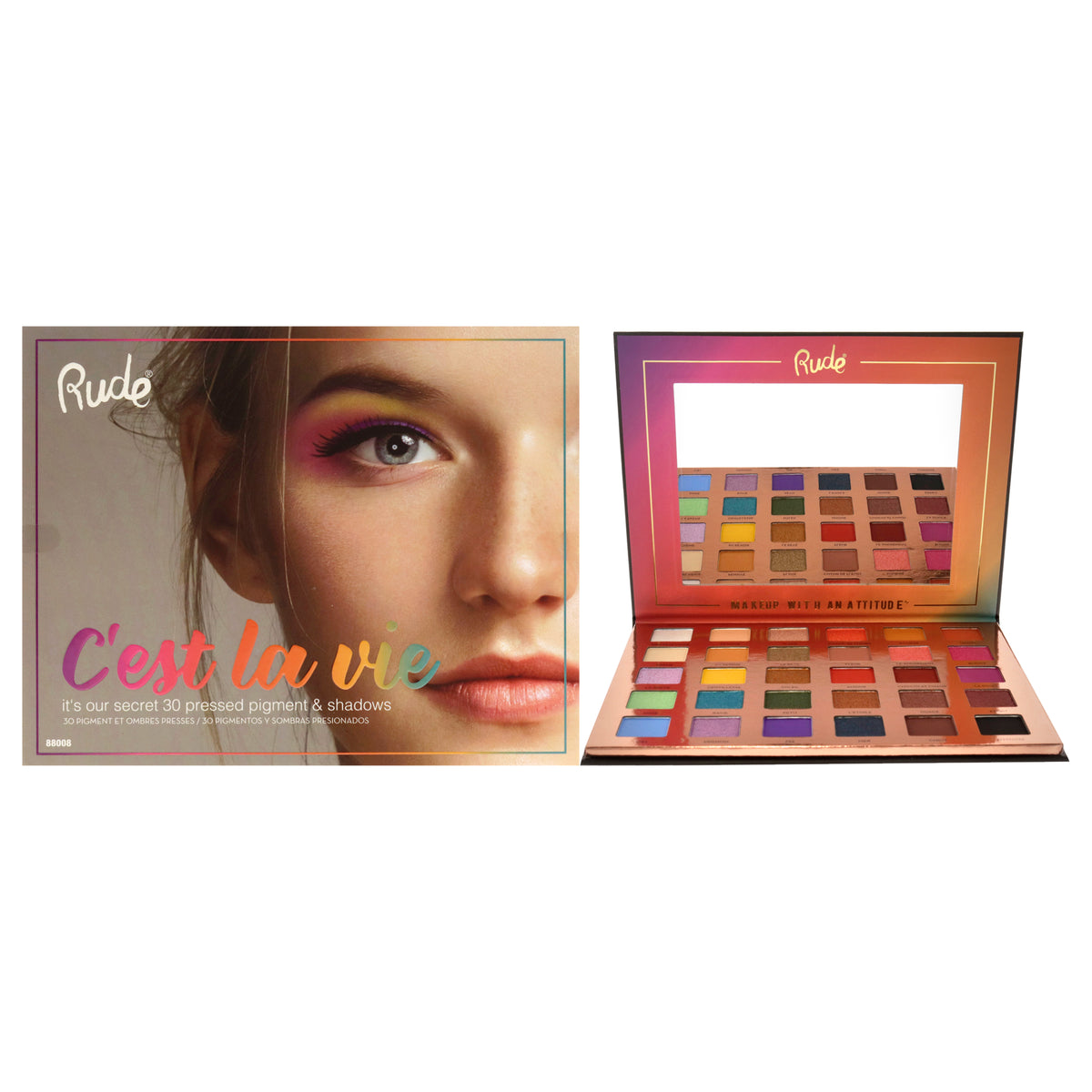 Cest La Vie 30 Eyeshadow Palette by Rude Cosmetics for Women  113 oz Eye Shadow