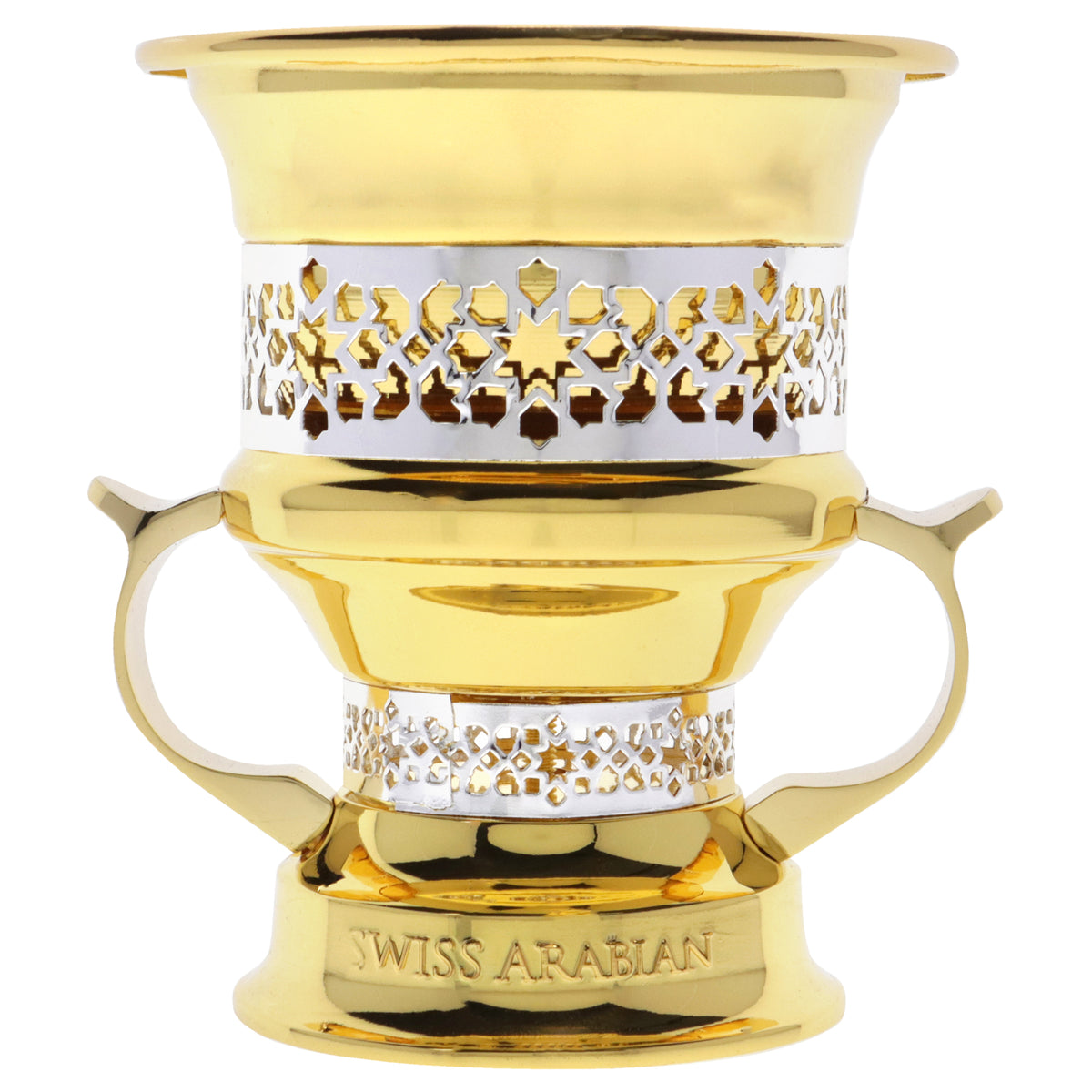 Metallic Goblet Charcoal Mubkhara Incense Burner  SmallGold by Swiss Arabian for Unisex  1 Pc Bakhoor