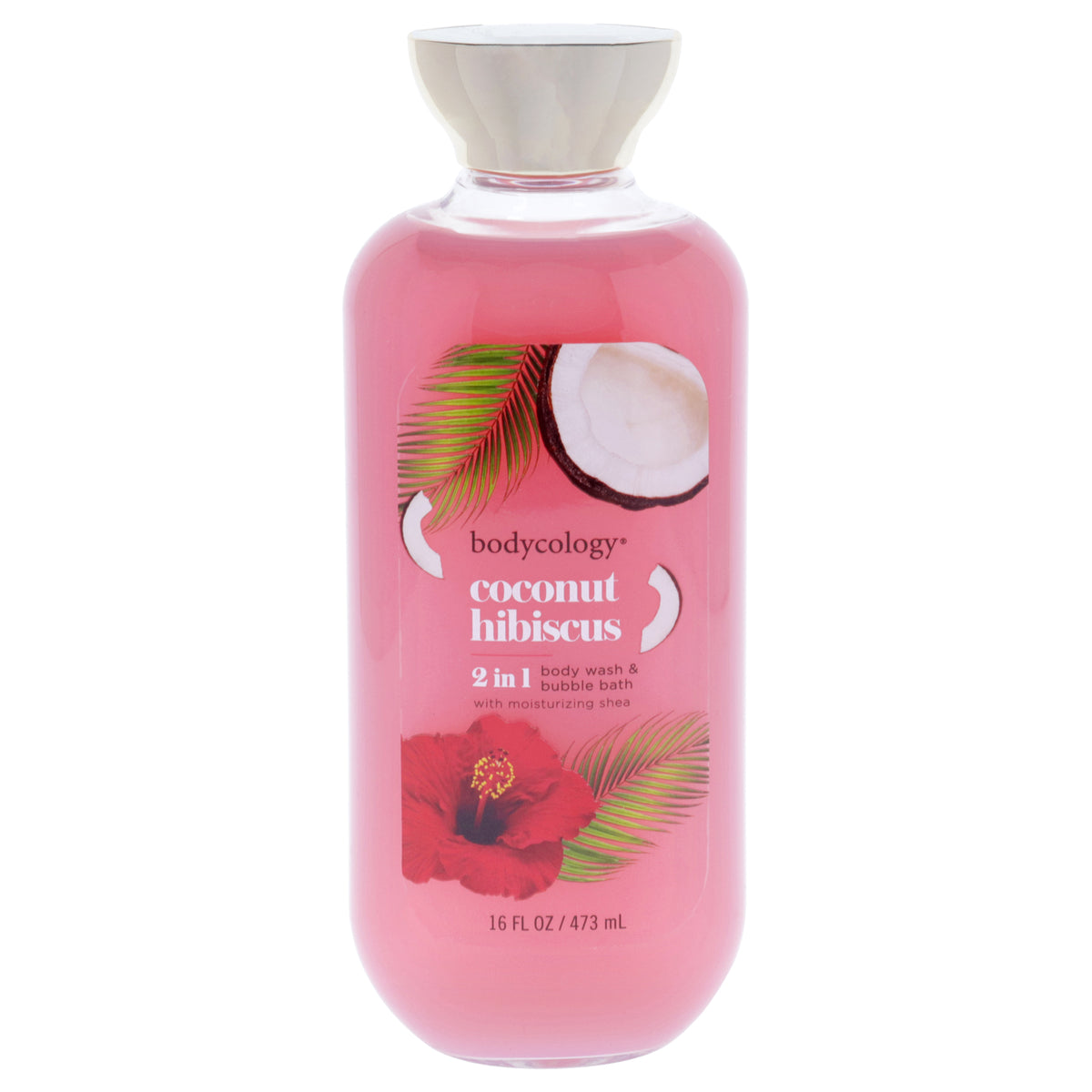 2 in 1 Body Wash and Bubble Bath  Coconut Hibiscus by Bodycology for Women  16 oz Body Wash