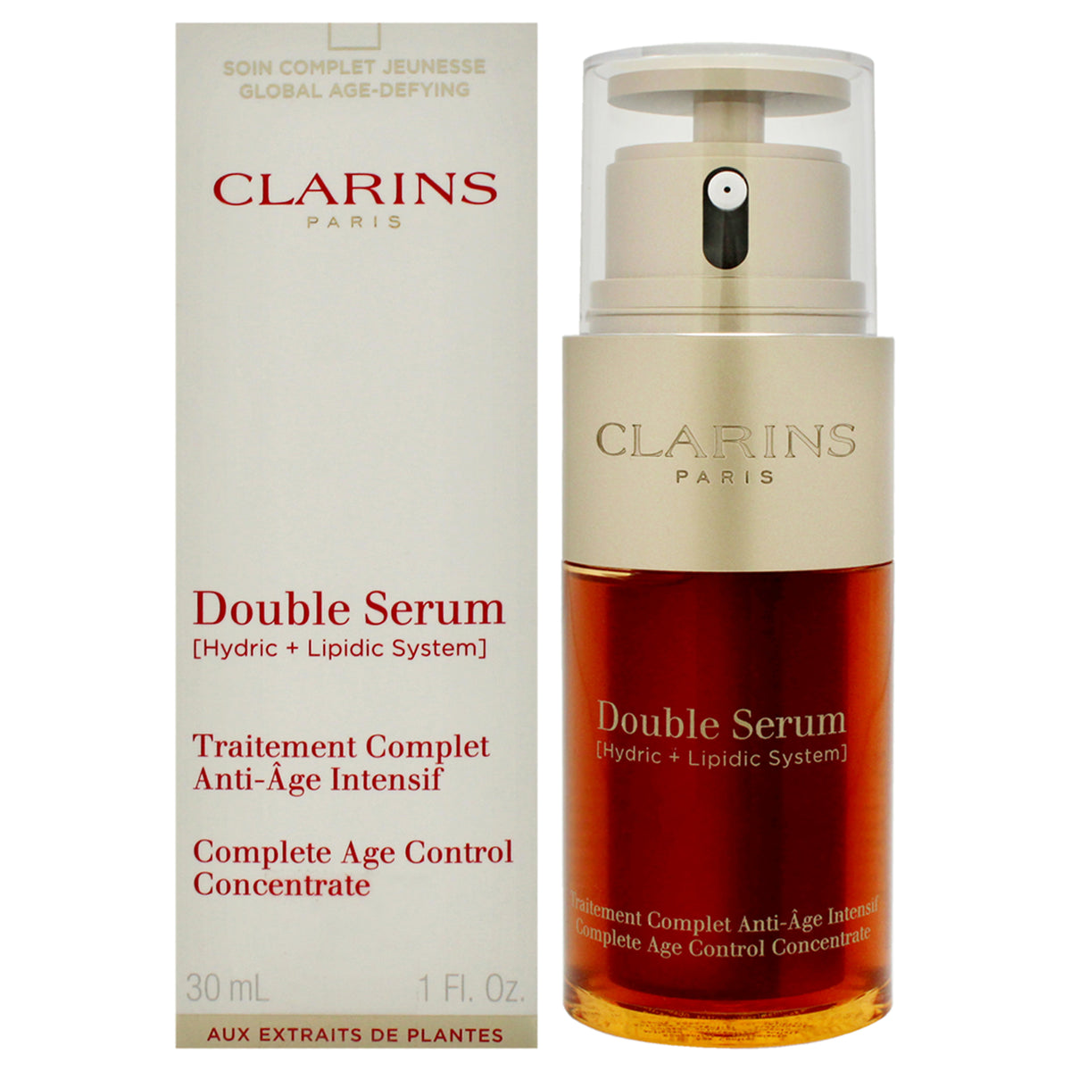 Double Serum Complete Age Control Concentrate by Clarins for Unisex  1 oz Serum Tester