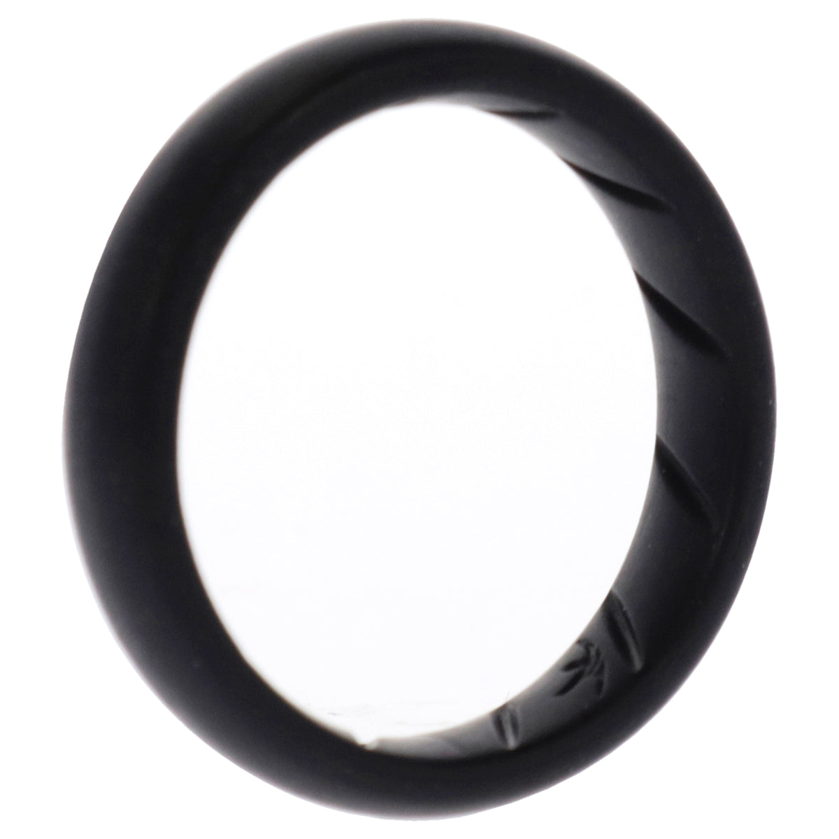 Silicone Wedding Ring  Dome Solid BR Comfort Fit  BasicBlack by ROQ for Women  10 mm Ring