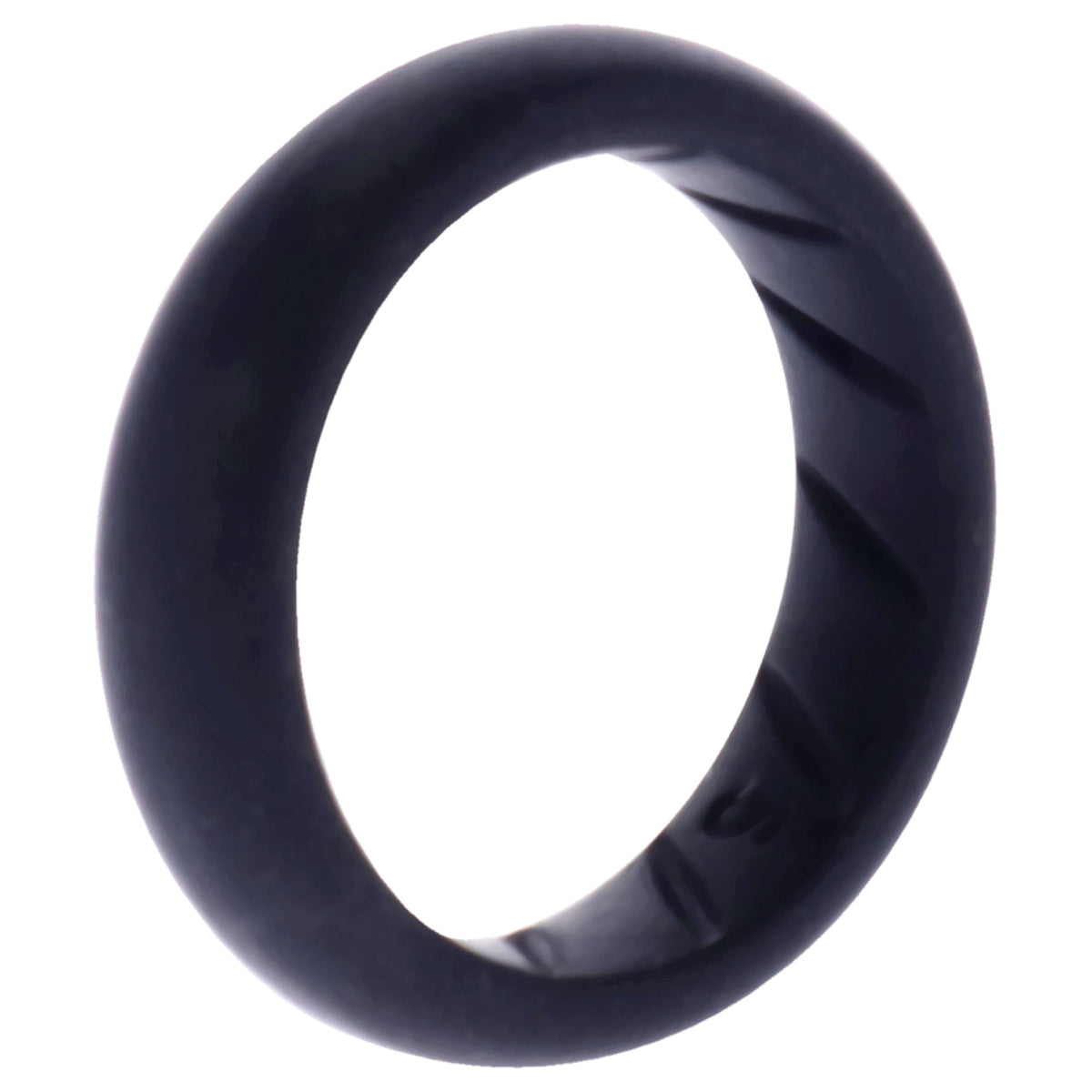 Silicone Wedding Ring  Dome Solid BR Comfort Fit  BasicBlack by ROQ for Women  5 mm Ring