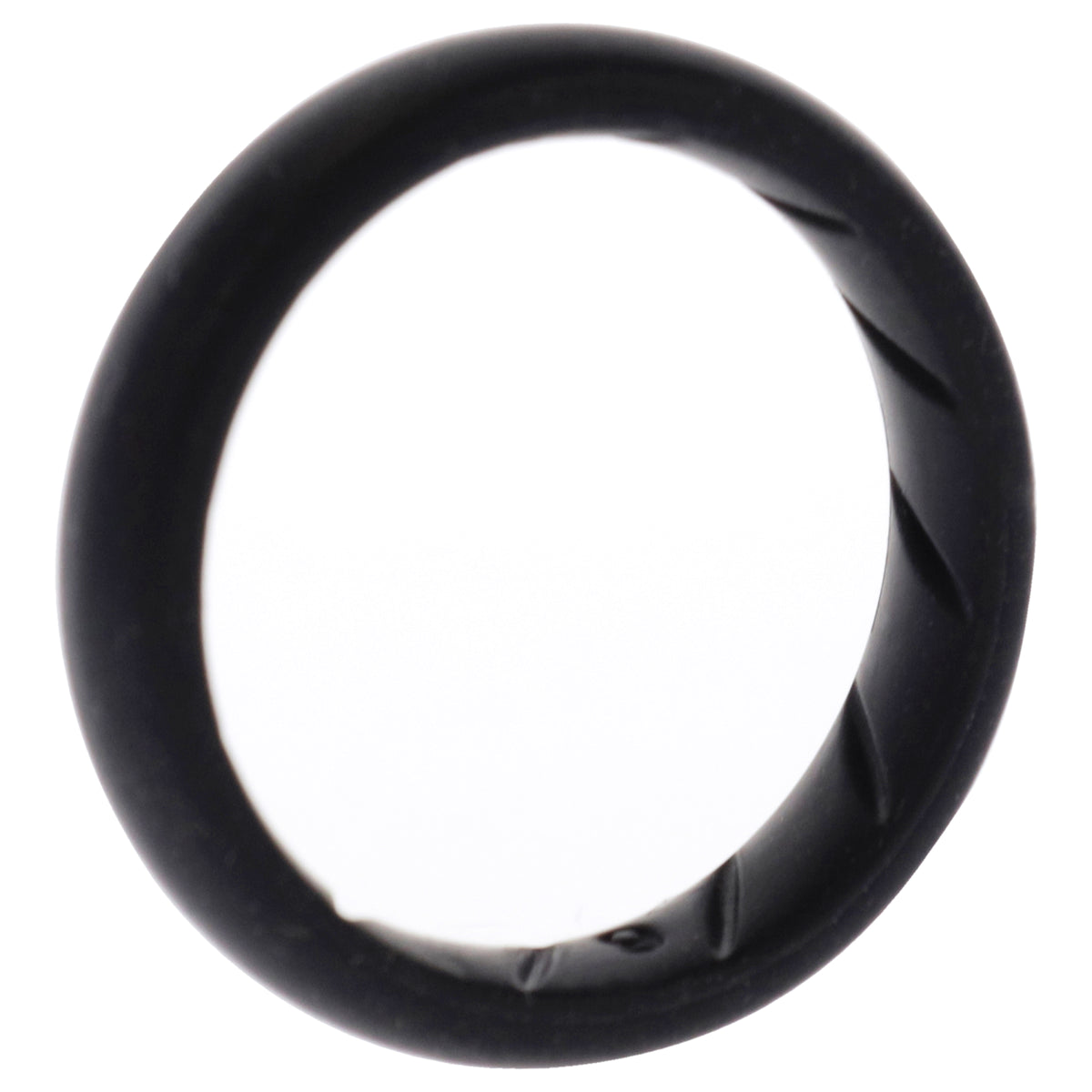 Silicone Wedding Ring  Dome Solid BR Comfort Fit  BasicBlack by ROQ for Women  9 mm Ring