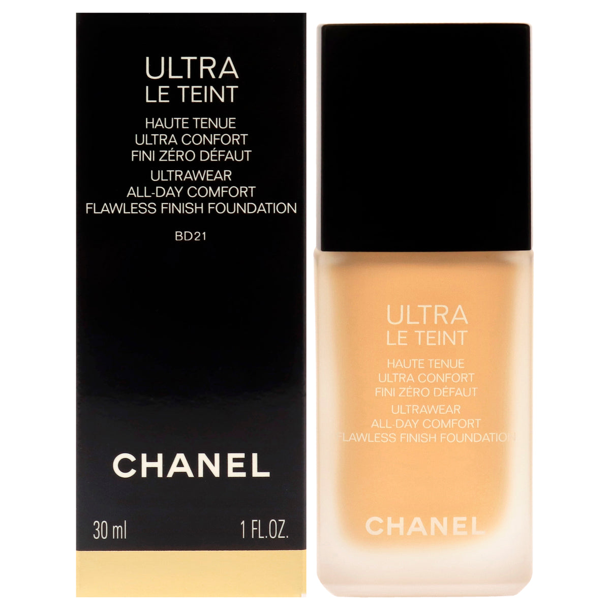 Ultra Le Teint Ultrawear Flawless Foundation  BD21 Light Medium Golden by Chanel for Women  1 oz Foundation