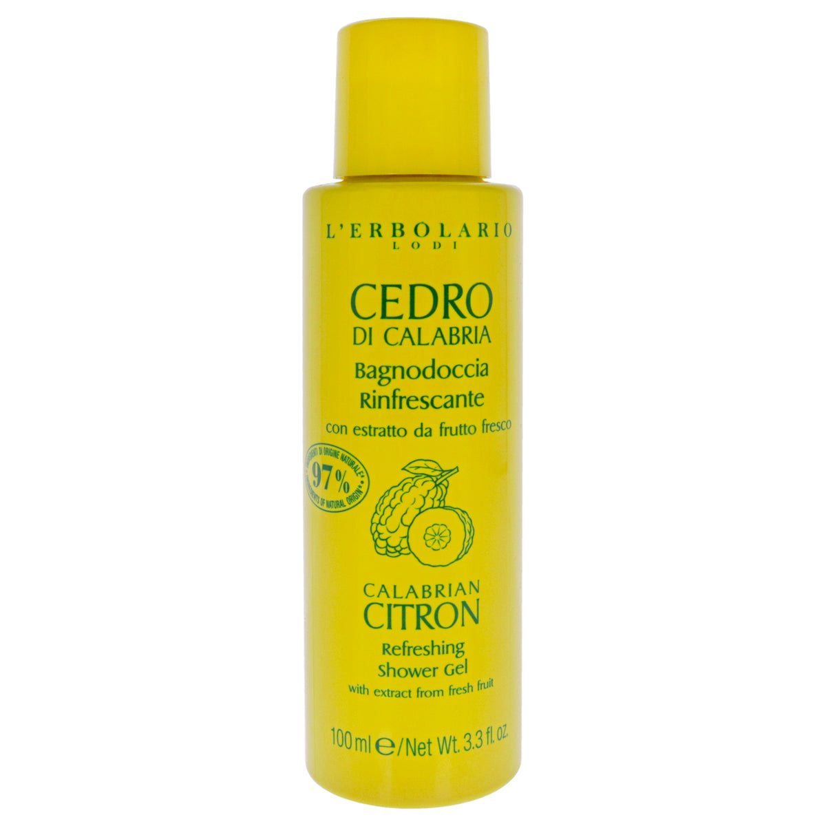 Refreshing Shower Gel  Calabrian Citron by LErbolario for Unisex  33 oz Shower Gel