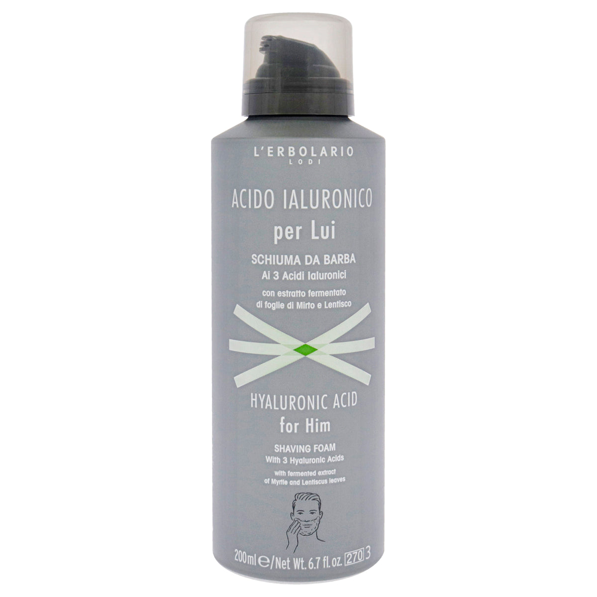 Hyaluronic Acid Shaving Foam by LErbolario for Men  67 oz Foam