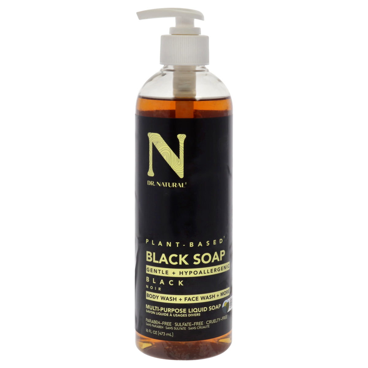 MultiPurpose Liquid Soap  Black by Dr Natural for Unisex  16 oz Soap