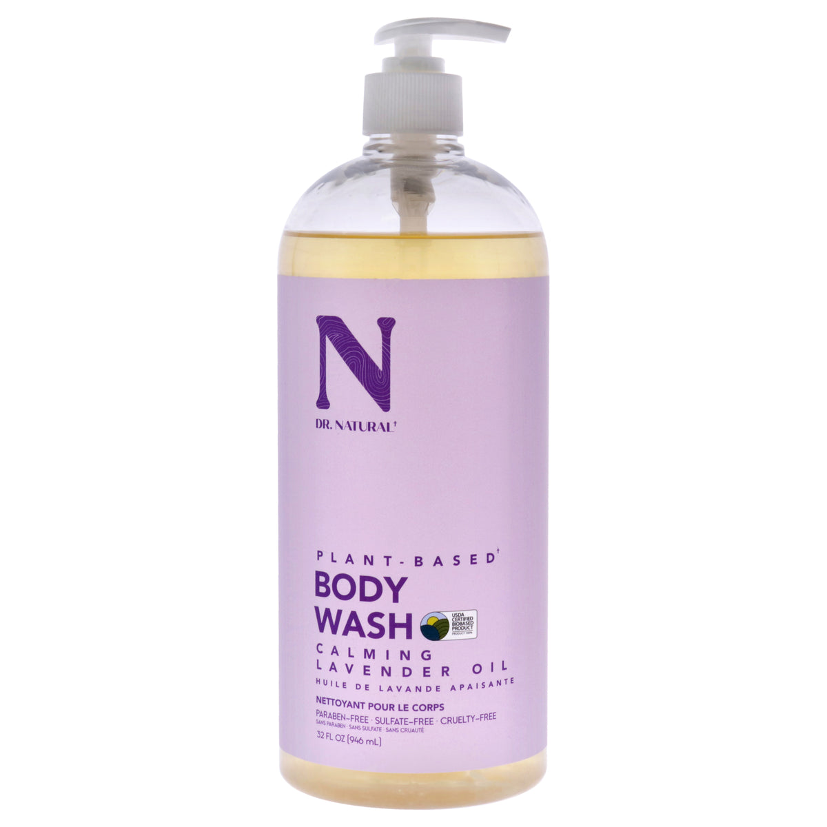 Calming Oil Body Wash  Lavender by Dr Natural for Unisex  32 oz Body Wash