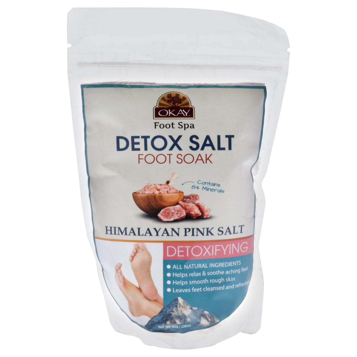 Detox Himalayan Pink Salt by Okay for Unisex  8 oz Bath Salt