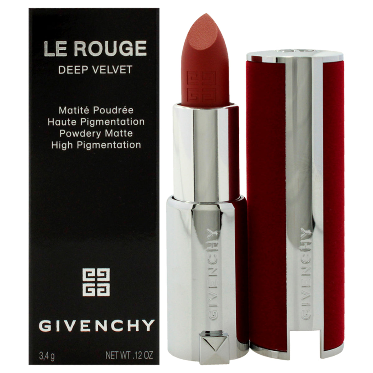 Le Rouge Deep Velvet Matte Lipstick  34 Rouge Safran by Givenchy for Women  012 oz Lipstick