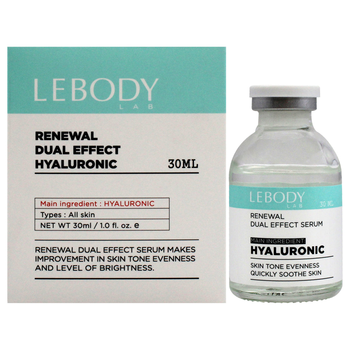 Lab Renewal Dual Effect Serum  Hyaluronic by Lebody for Women  1 oz Serum