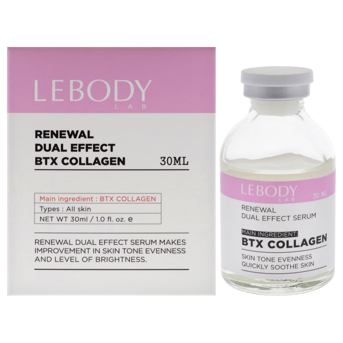 Lab Renewal Dual Effect Serum  BTX Collagen by Lebody for Women  1 oz Serum