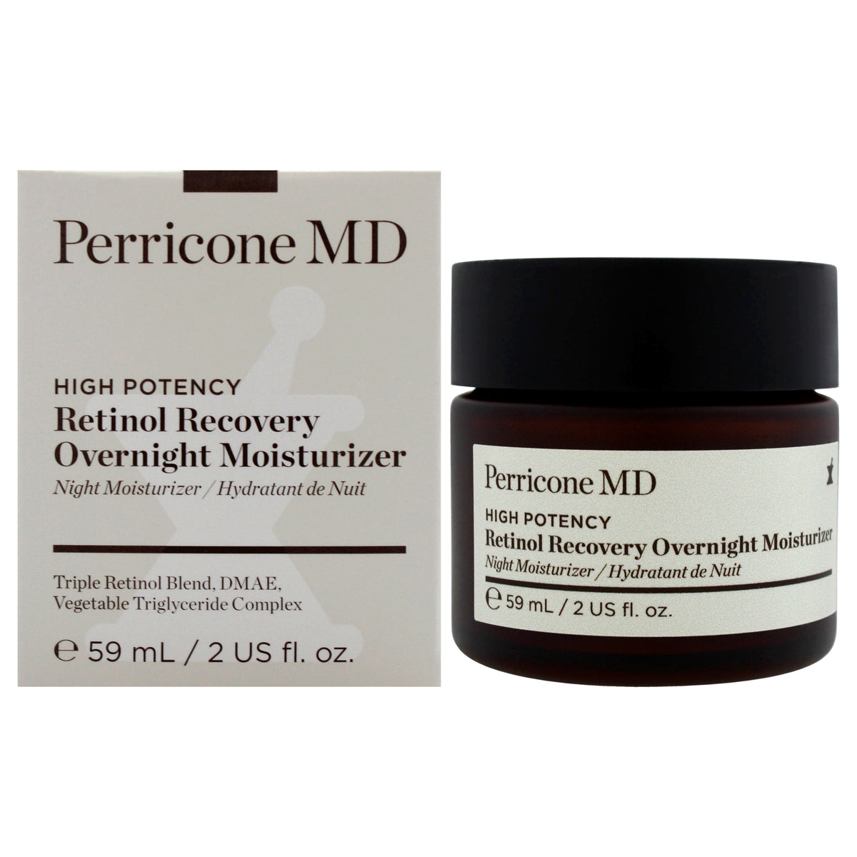 High Potency Retinol Recovery Overnight Moisturizer by Perricone MD for Women  2 oz Moisturizer