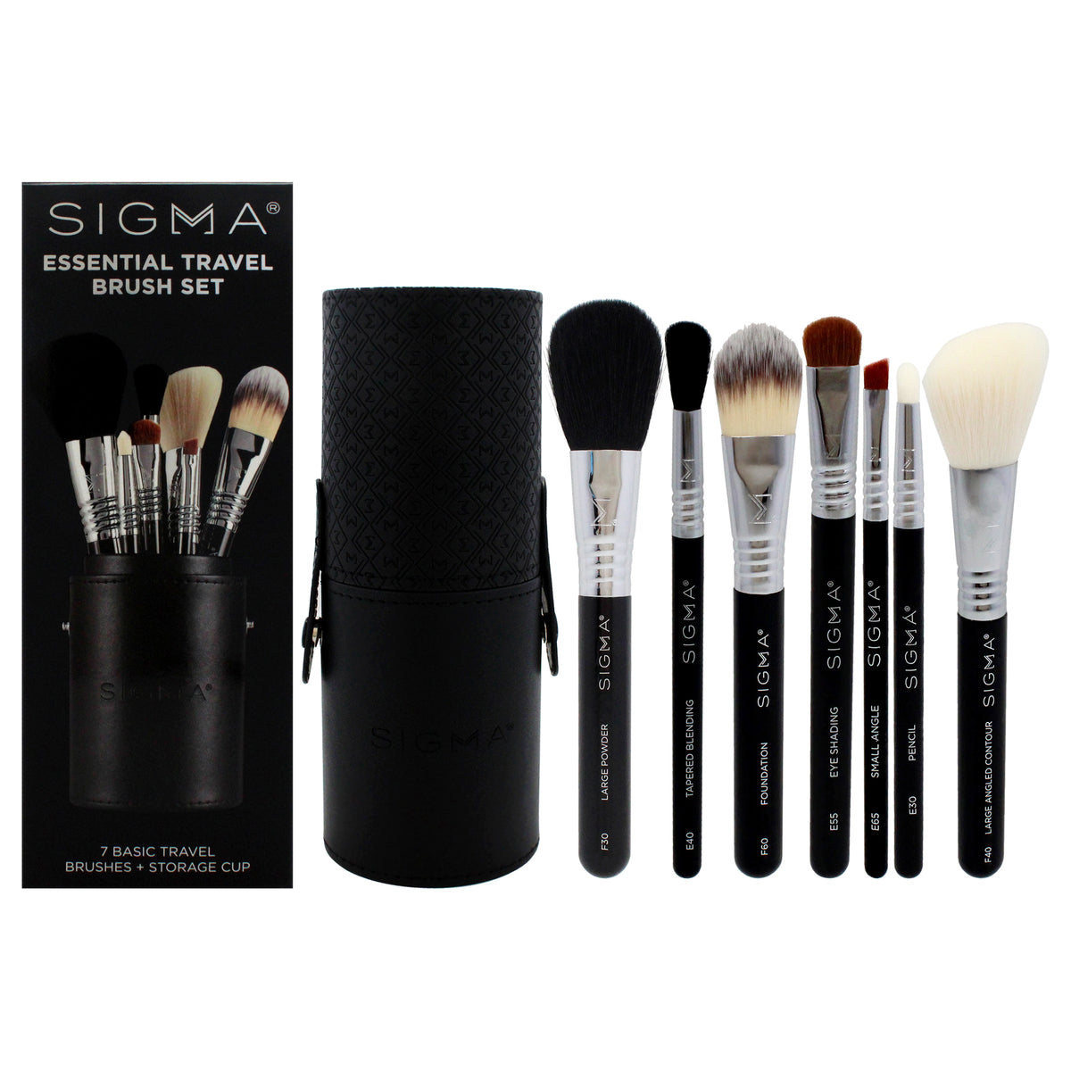 Essential Travel Brush Set by SIGMA for Women  7 Pc Brush