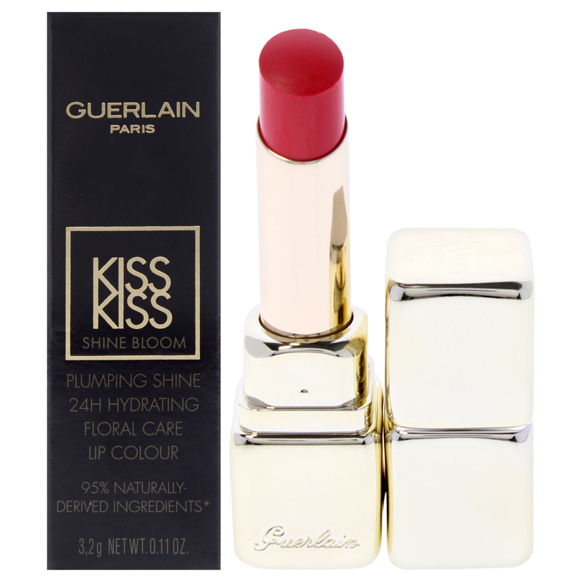 Kiss Kiss Shine Bloom Lipstick  319 Peach Kiss by Guerlain for Women  011 oz Lipstick