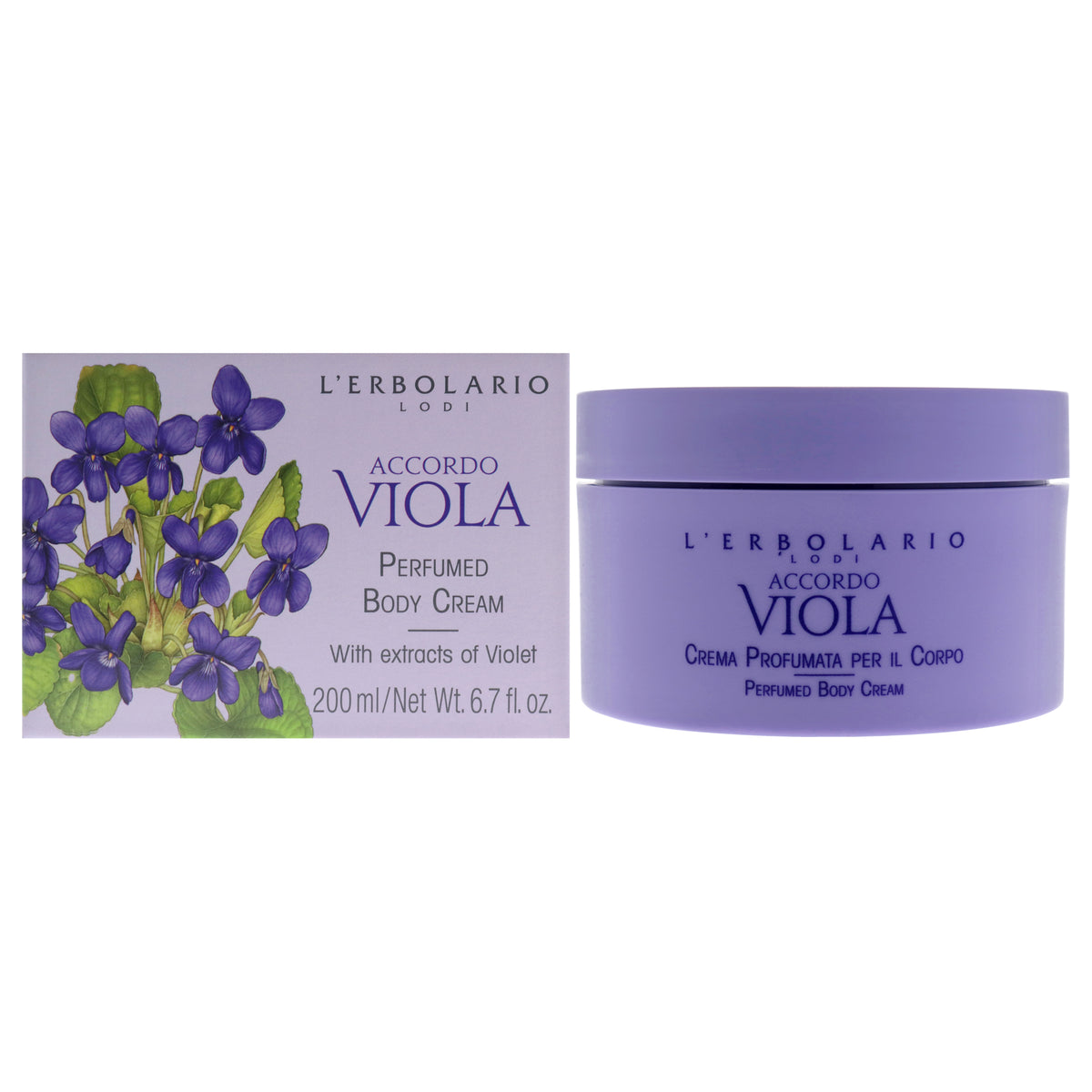 Perfumed Body Cream  Accordo Viola by LErbolario for Women  67 oz Body Cream