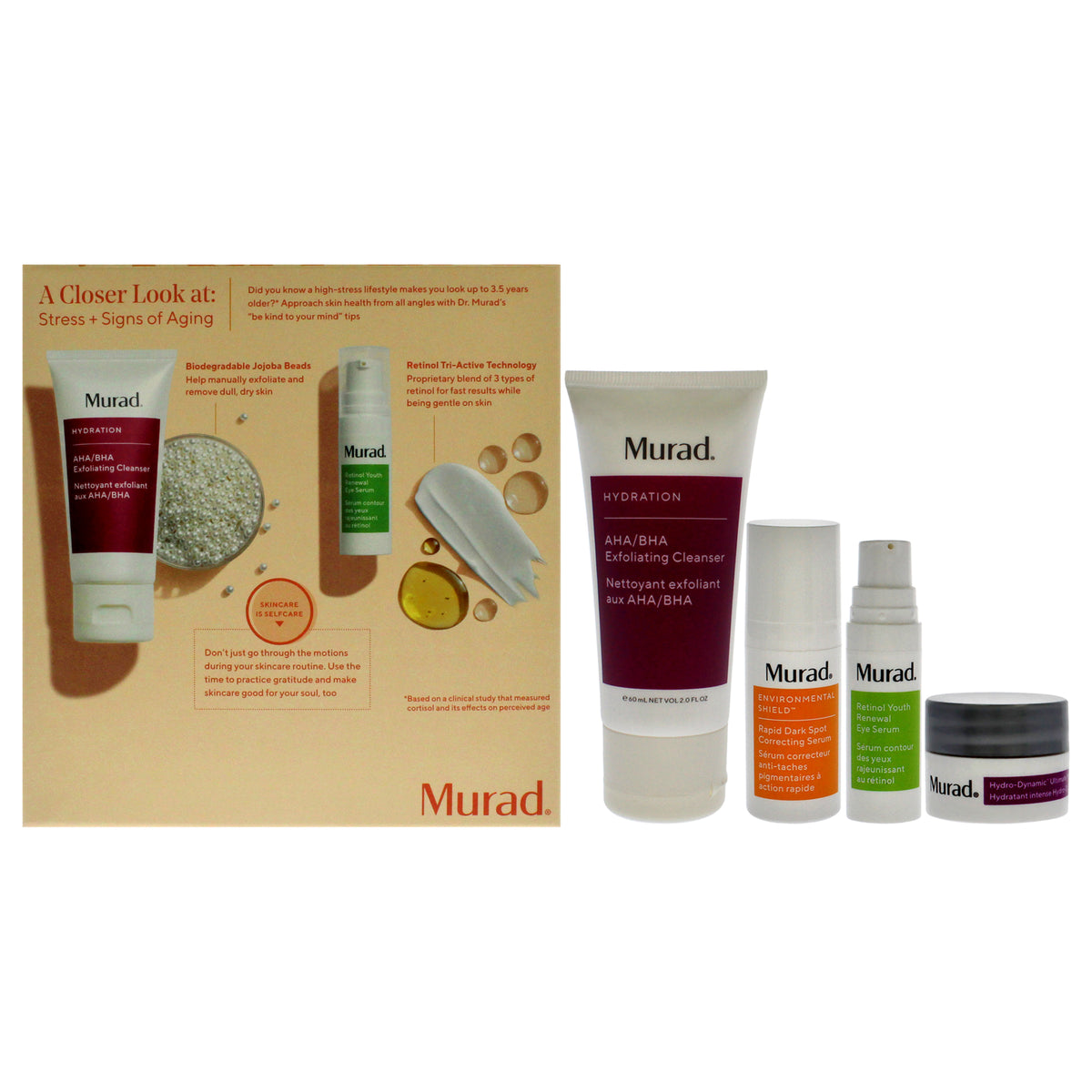 Under The Microscope The Recovery Specialists Kit by Murad for Women  4 Pc 2oz AhaBha Exfoliating Cleanser  033oz Rapid Dark 