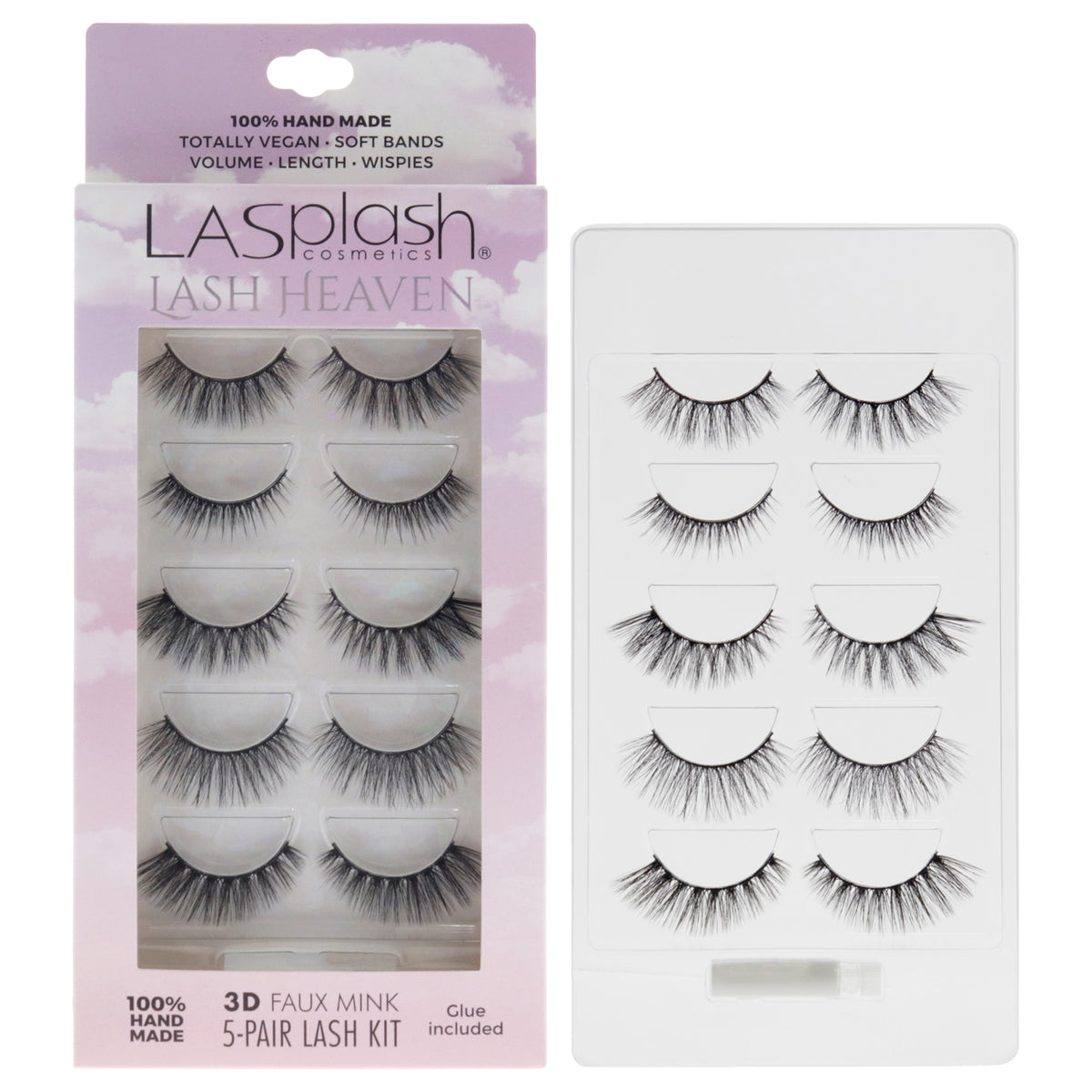 Lash Heaven Kit by LASplash for Women  5 Pair Eyelashes