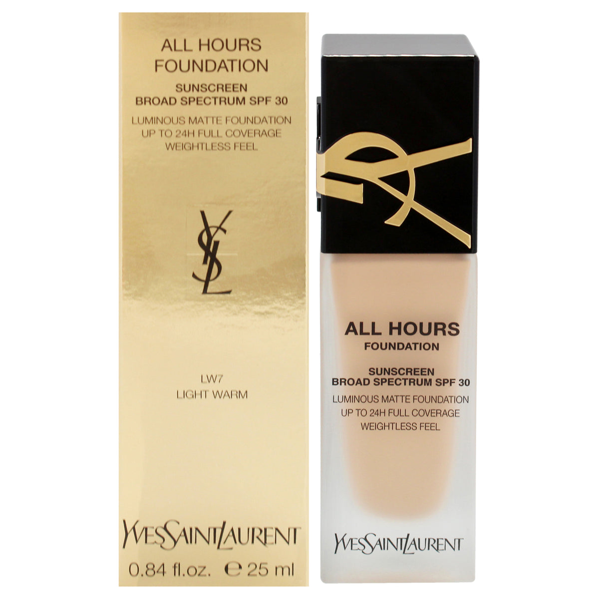 All Hours Foundation SPF 30  LW7 Light Warm by Yves Saint Laurent for Women  084 oz Foundation